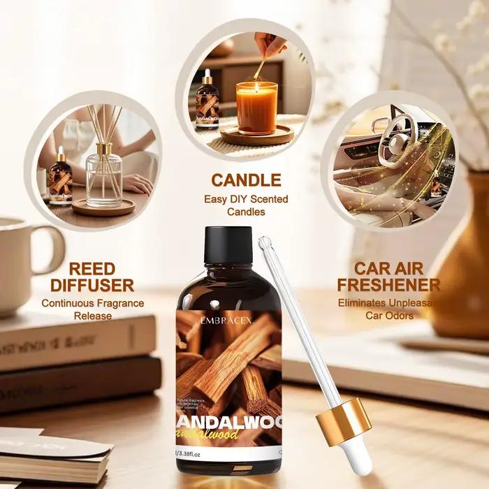 Huile essentielle de bois de santal 100 ml, huiles essentielles de qualité supérieure, huile végétale pure et naturelle, cadeau d'aromathérapie