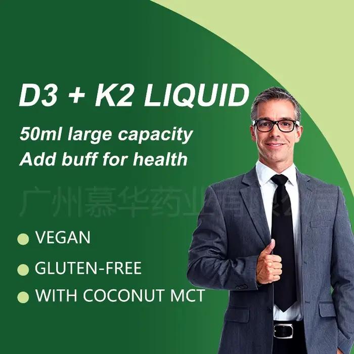 Offre Spéciale : Vitamine D3 + K2 en Gouttes Liquides – Complément Oral Naturel à Absorption Facile pour Nourrir les Os et le Corps – Soin Quotidien de la Santé