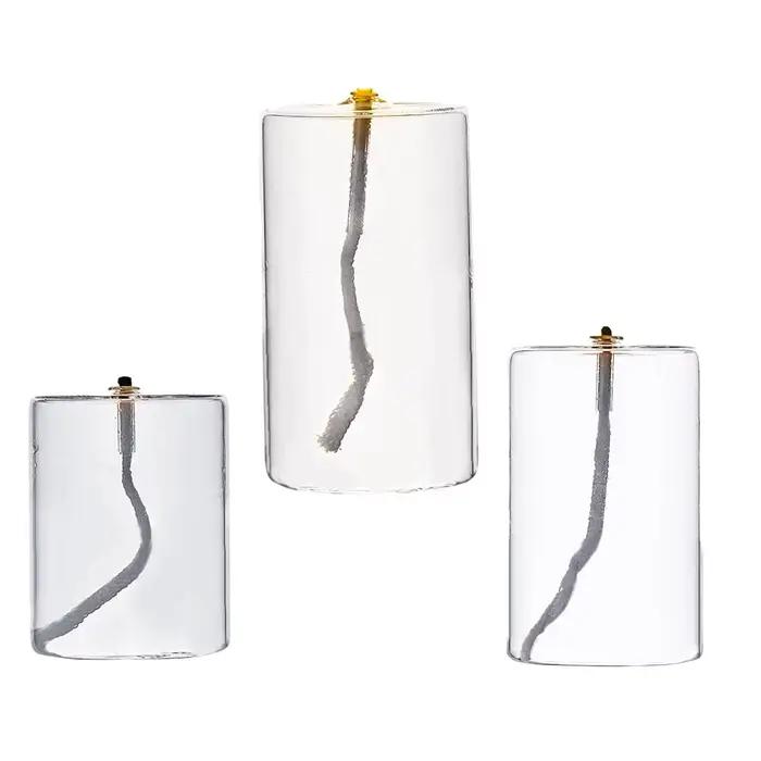 Bougie à huile en verre transparent