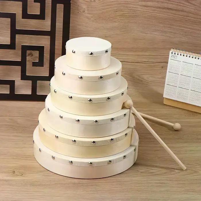 Tambours à cadre 4/6/7/8/9/10 pouces, tambour à main en bois avec ensemble de baguettes de tambour, jeu de musique, jouet éducatif pour enfants, Instrument de Percussion