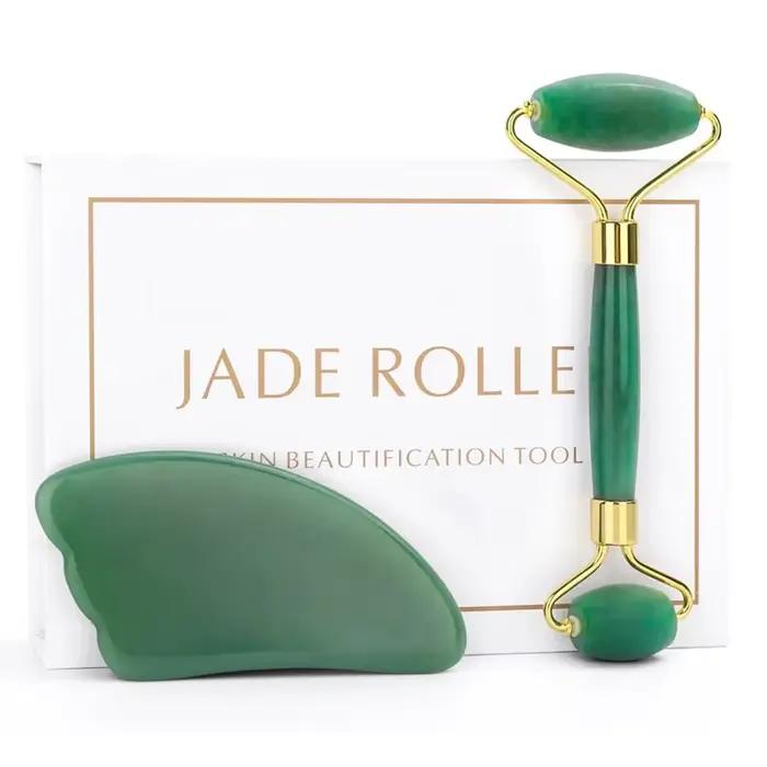 Jade Roller Gua Sha ensemble rouleau Facial masseur visage corps cou ascenseur serrer minceur outils de soins de la peau