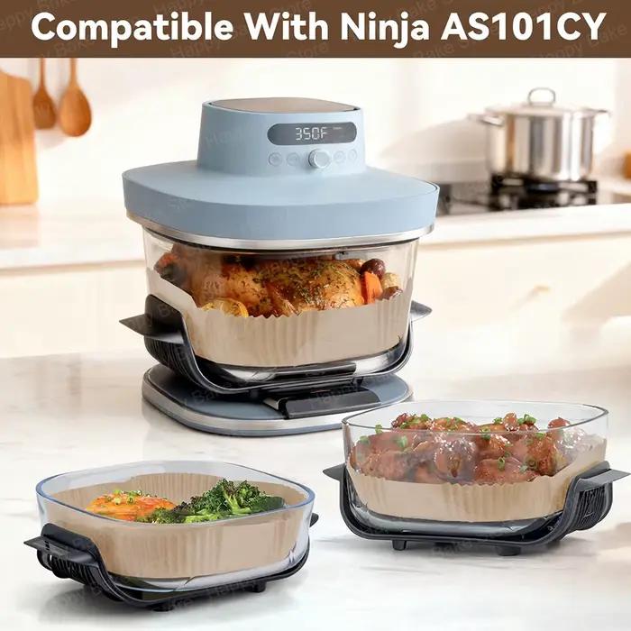 Doublures de friteuse à air jetables compatibles avec la friteuse à air Ninja, papier de cuisson pour friteuse à air en verre Ninja Crispi Pro 6 en 1, AS101CY