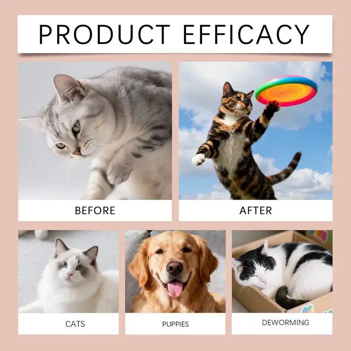 Gouttes vermifuges naturelles pour chiens et chats – Complément de déparasitage intestinal – Contrôle et protection contre les parasites – Effet double répulsif – Liquide vermifuge pour animaux de com