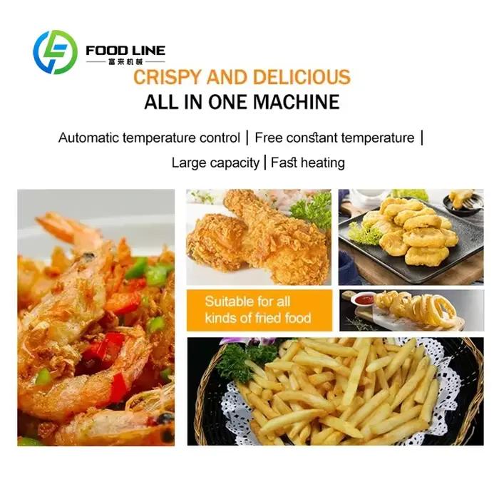 Friteuse commerciale personnalisée à fonctionnement continu avec contrôle automatique du niveau d'huile pour une qualité de friture constante