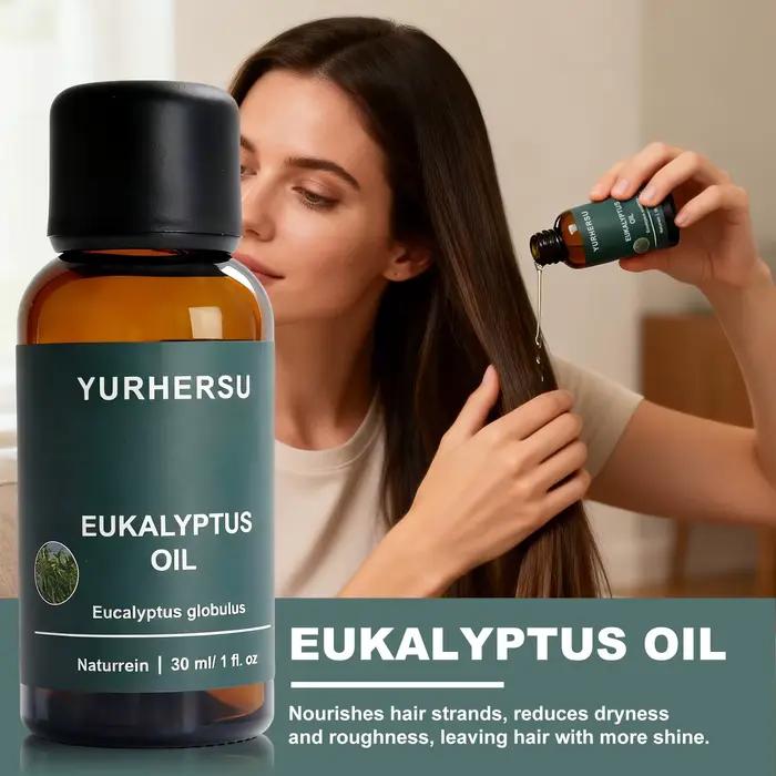 Huile d'eucalyptus naturelle 100% pure pour détente et soins de la peau et des cheveux bouteille de 30 ml relaxation soulagement du froid bien-être quotidien