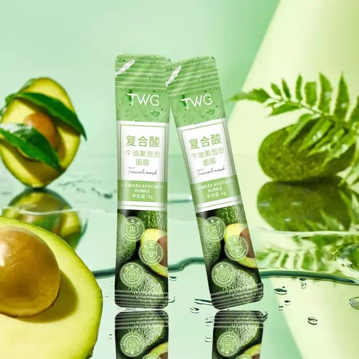Ensemble de 12 masques faciaux à l'avocat - Nettoyage en profondeur et hydratation avec de la glycérine