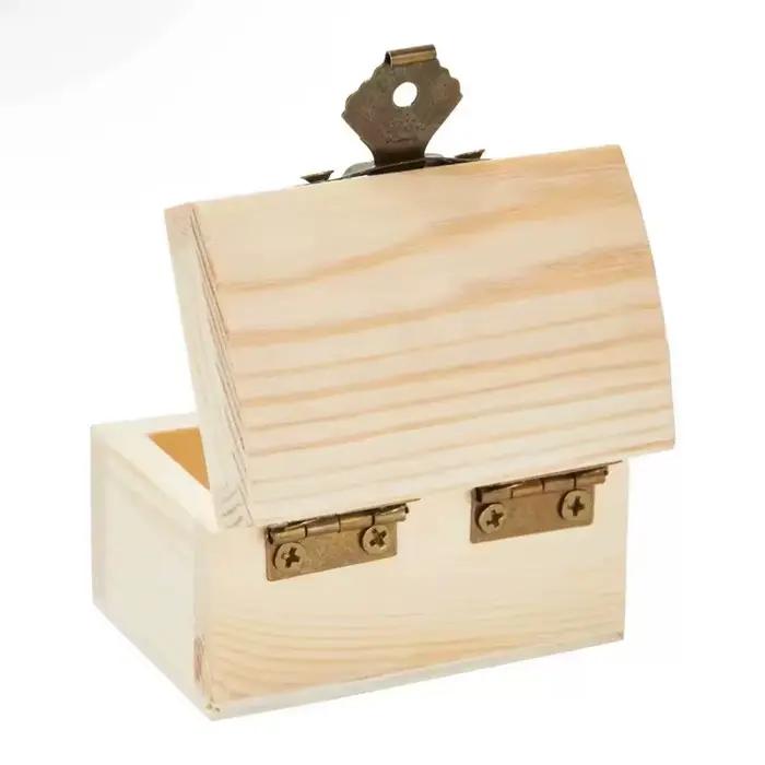 Petites boîtes en bois avec couvercle à charnière