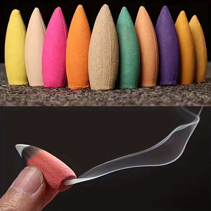 Encens à reflux en cascade Big Spark - 16 minutes de temps de combustion, couleurs vives (bois de santal, thé vert, rose, jasmin, lavande, citronnelle, bois d'agar, artemagne, fleur de cerisier) pour 