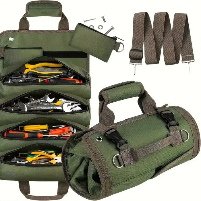 Sac à outils polyvalent de haute qualité, pochette professionnelle multi-poches pour outils matériels, sac de rangement Portable pour petits outils enroulable