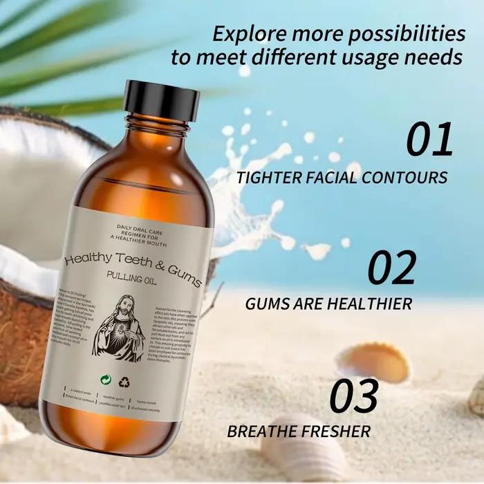 Lot de 5 Huiles Essentielles Naturelles de Coco pour l'Hygiène Buccale – Rafraîchit l'Haleine