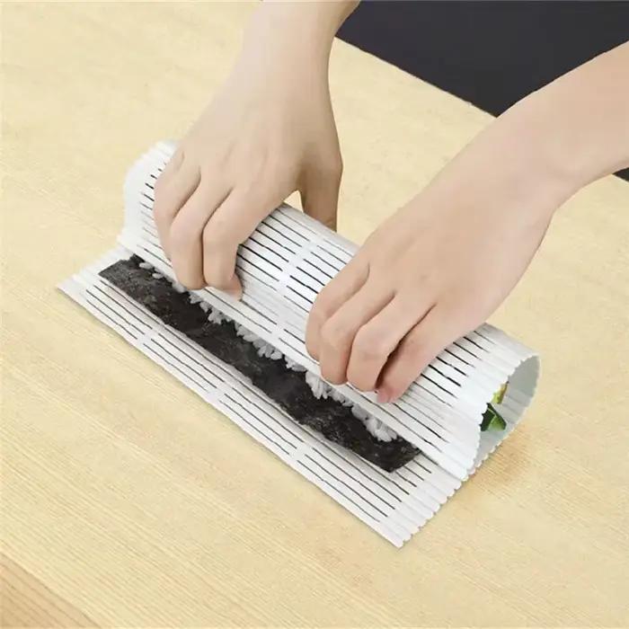 Tapis à rouler pour sushi, antiadhésif, outil exécutif, lavable, réutilisable, moule à sushi, polymères, bricolage alimentaire, machine à rouler le riz, tampon à gâteau
