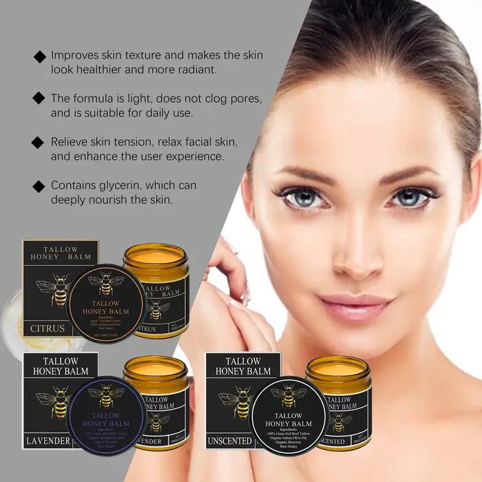 Baume au miel Tallow et hydratant longue durée pour la peau