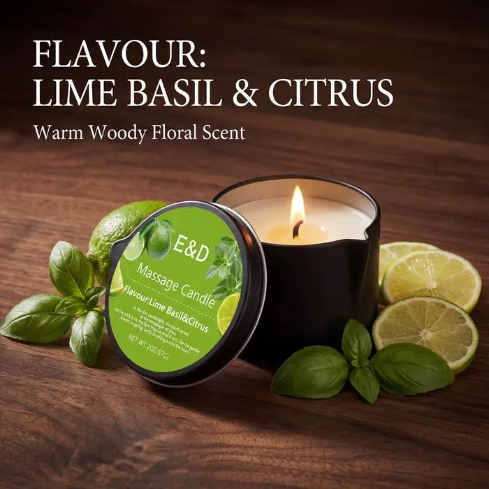 Bougie de massage à l'huile de citron