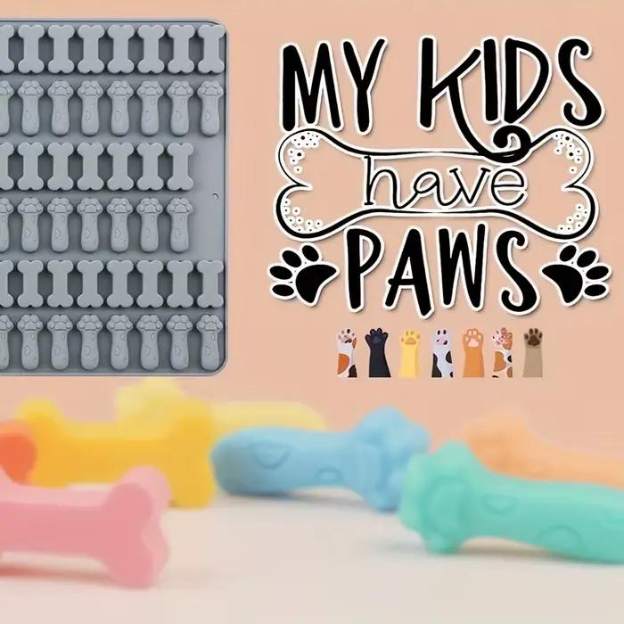 1 moule à biscuits pour chien, moule à chocolat, moule à bonbons, moule en silicone à 106 cavités en forme d'os de chien et de patte de chat, pour biscuits pour chien ou bonbons, gommes, biscuits, cho