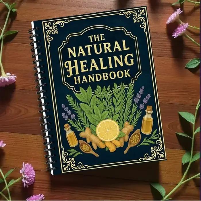 Manuel de guérison naturelle, guide relié en spirale avec remèdes à base de plantes et recettes pour la santé cardiaque, la glycémie et l'amélioration de la concentration