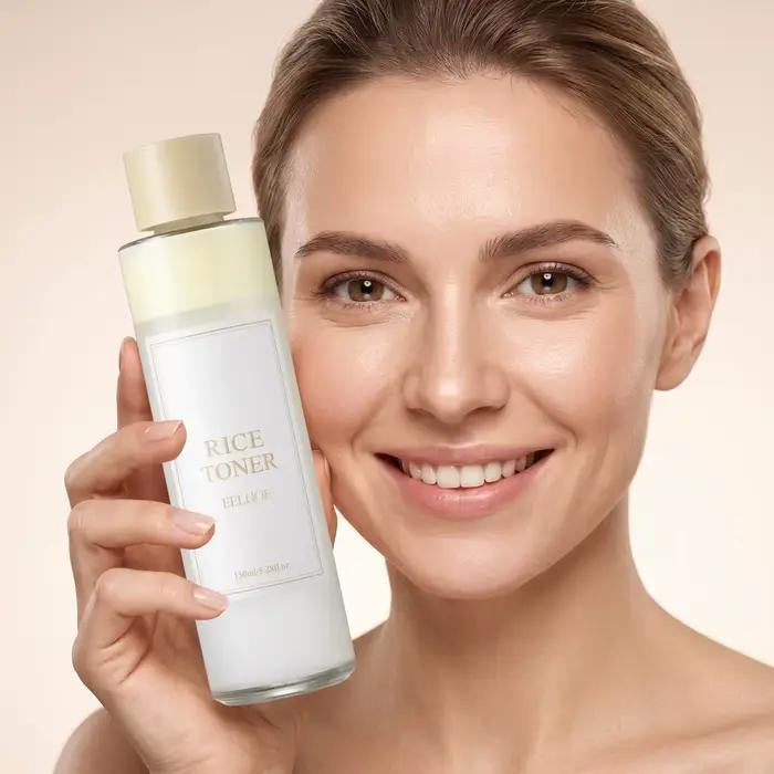 Tonique Hydratant Visage à l'Extrait de Riz – Équilibrant, Affinant les Pores, Adoucit les Peaux Rêches et Ternes, Léger, Absorption Rapide, Soin Quotidien du Visage
