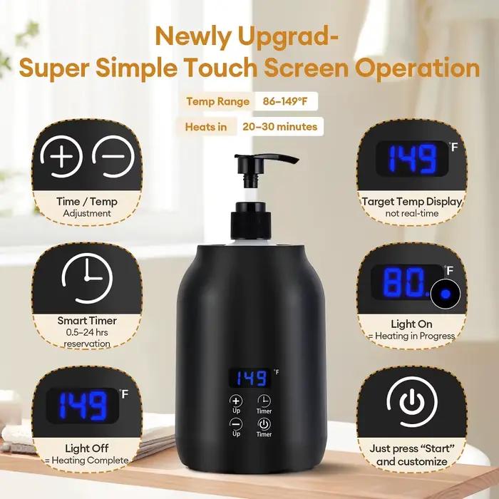 Chauffe-huile essentielle affichage LED réglage de la température chauffe-bouteille d'huile de Massage unique
