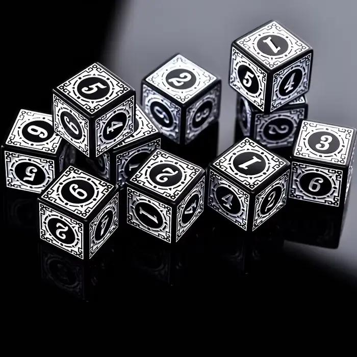 10 dés numérotés à 6 faces à motifs rétro aux couleurs vives pour jeux de société, jeux d'alcool, dés de menteur, dés DND, jeux de table