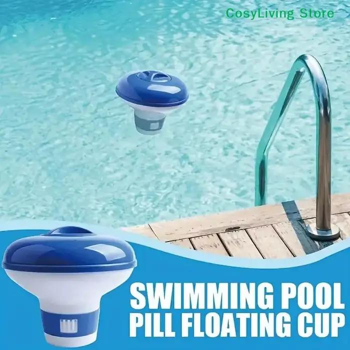 [CL] Distributeur de chlore flottant pour piscine de 5 pouces avec aérations à débit réglable et couvercle anti-fuite pour piscines intérieures et extérieures, spas et bains à remous[CL]