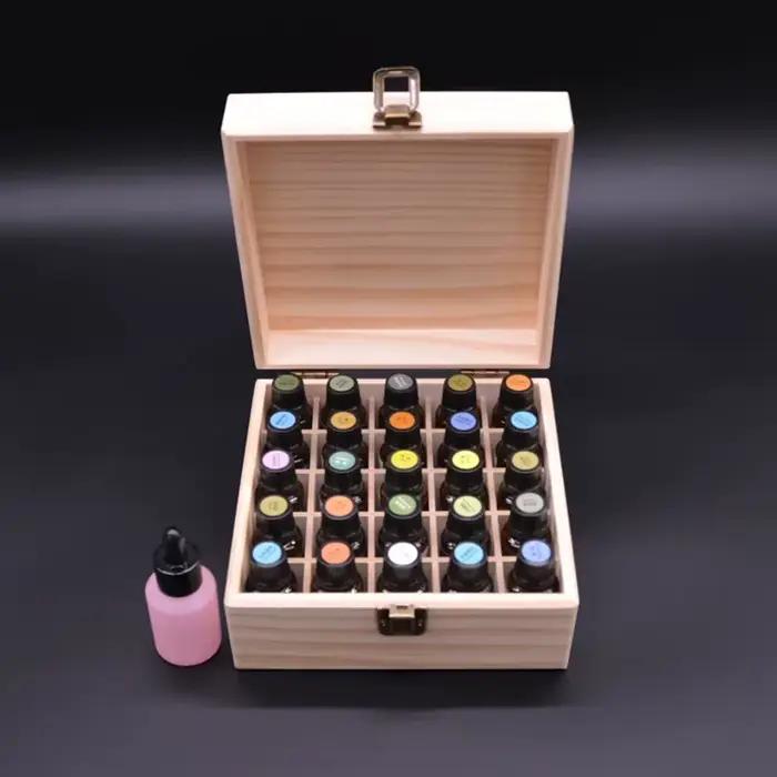 Boîte de Rangement en Bois pour Huiles Essentielles