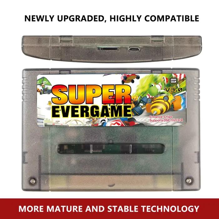 REMANK SFC SNES cartouche 3000-in1 EVERGAME Super DSP SNES cartouche Super V3.0 16 bits JP/EU/US bricolage accessoire de Console de jeu vidéo