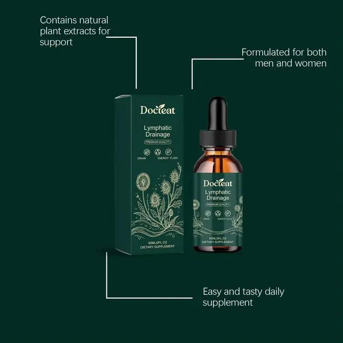 1/2/3/5PCS Docteat Premium Lymphatic Drainage Drops 60ml – Soutien naturel pour la détoxification et le nettoyage du