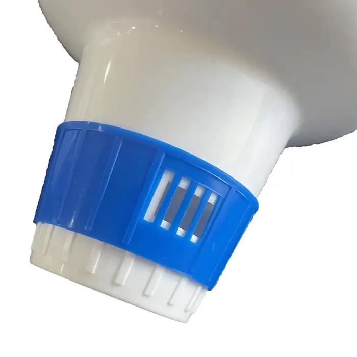 Flotteur distributeur de chlore de luxe 5 pouces pour piscine, bleu et blanc, pour tablettes de piscine
