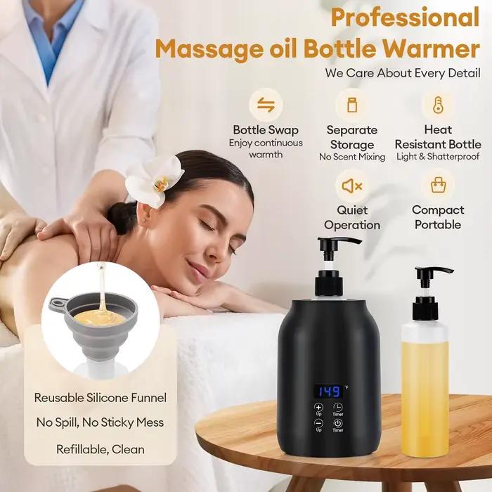 Chauffe-huile essentielle affichage LED réglage de la température chauffe-bouteille d'huile de Massage unique