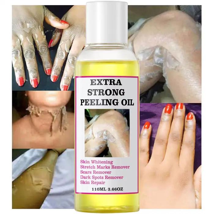 Huile exfoliante jaune pour la peau du corps, hydratante, nourrissante, éclaircissante, raffermissante, huile de soin de beauté pour massage, 110ml