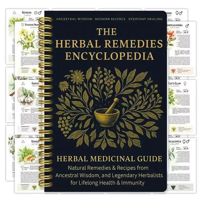 Manuel de guérison naturelle, guide relié en spirale avec remèdes à base de plantes et recettes pour la santé cardiaque, la glycémie et l'amélioration de la concentration