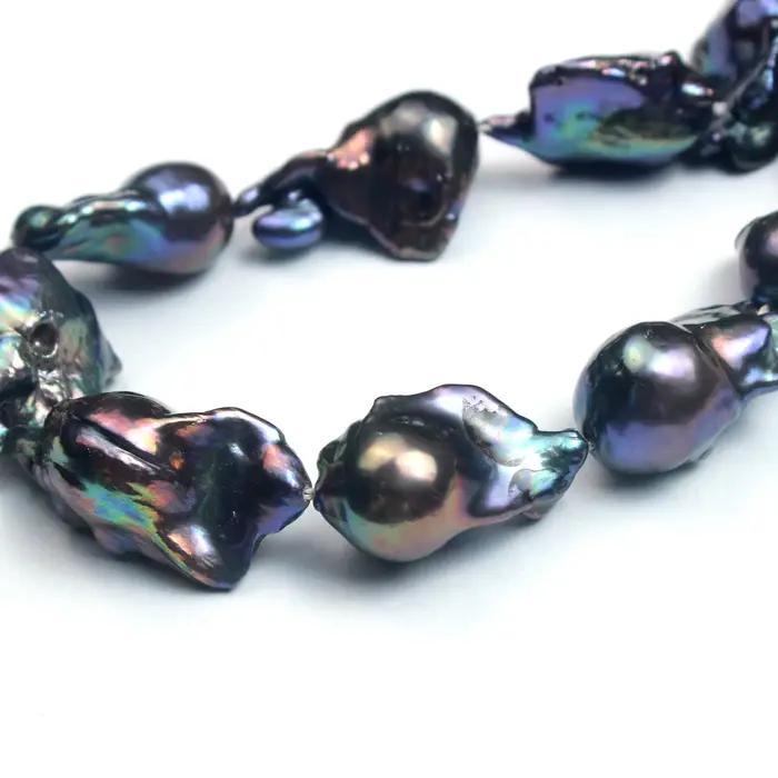 Perle noire d'eau douce naturelle en forme de queue de poisson, perles amples pour la fabrication de bijoux, breloques, accessoires de collier, Bracelet