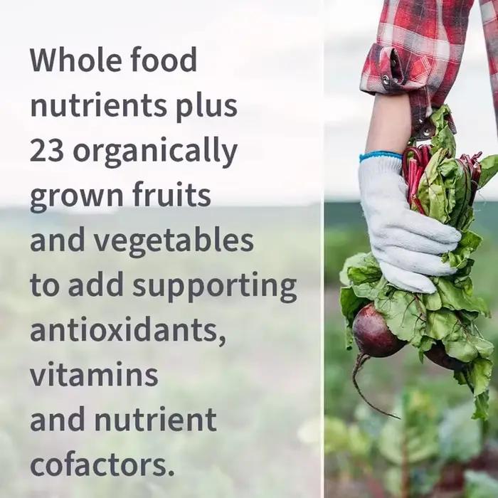 Capsules de vitamine D 5000 UI, contenant de la Chlorella Vulgaris, des fruits, des légumes et des probiotiques, favorisent la santé des os et du système immunitaire