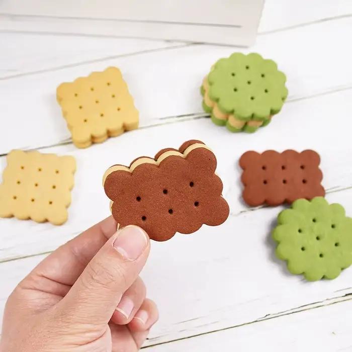 Emporte-pièce à biscuits au chocolat, classique, carré et rond, moule à biscuits, tampon à Fondant pressable, décoration de gâteau, fournitures de cuisson
