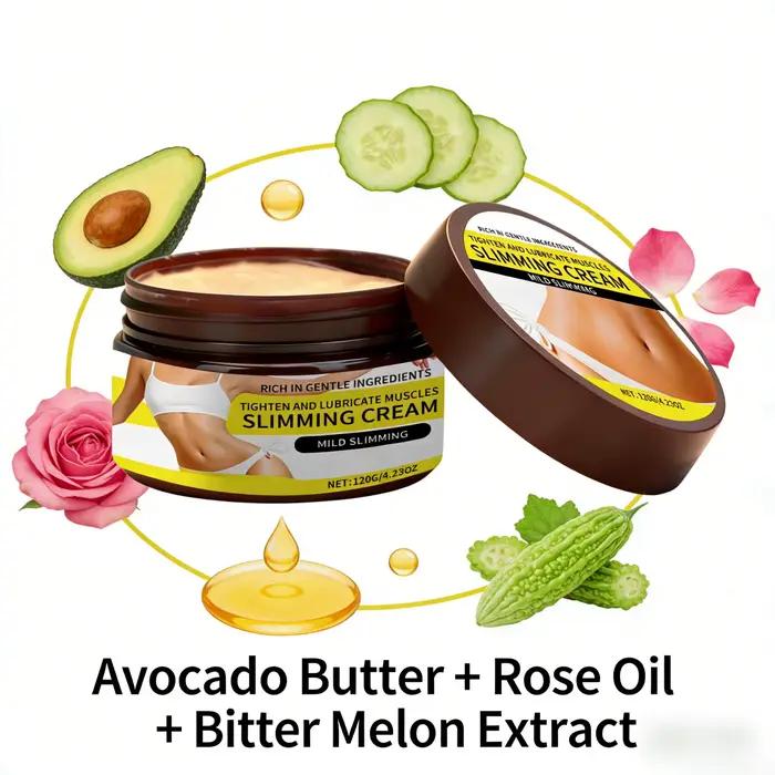 Crème Anti-Cellulite pour Massage Corporel à l'Huile de Rose