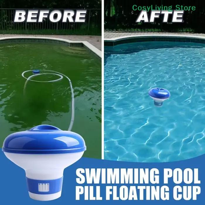 [CL] Distributeur de chlore flottant pour piscine de 5 pouces avec aérations à débit réglable et couvercle anti-fuite pour piscines intérieures et extérieures, spas et bains à remous[CL]