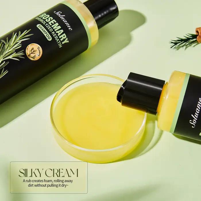 Shampoo au romarin avec kératine hydrolysée - Traitement capillaire doux