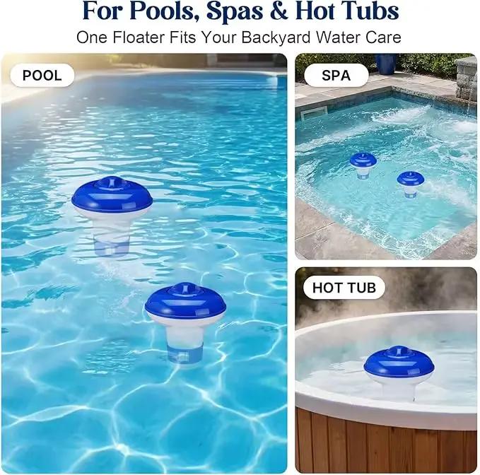 Distributeur de chlore flottant miniature réglable, durable pour piscines intérieures et extérieures