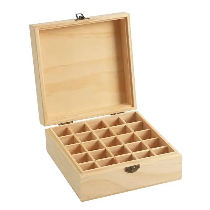 Nouvelle boîte de rangement en bois pour huiles essentielles, 12/15/16/25 compartiments, conteneur d'aromathérapie durable, étui de transport pour huiles essentielles, usage domestique