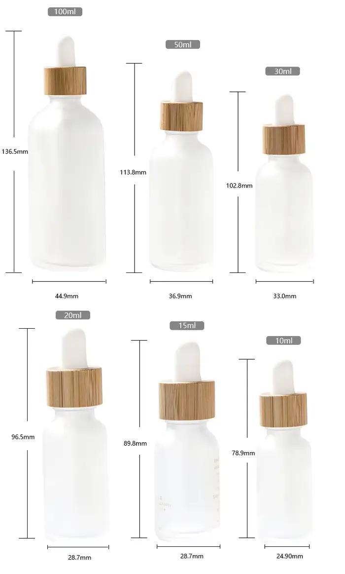Flacons compte-gouttes huile essentielle pour soins cosmétiques de la peau 5ML-100ML récipient à Pipette en verre
