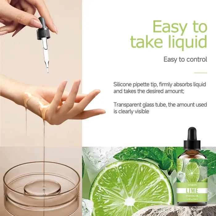 L'huile essentielle de citron vert 30 ml/60 ml/100 ml convient à l'hydratation du visage