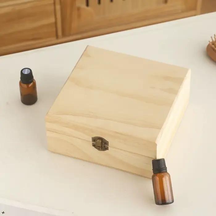Nouvelle boîte de rangement d'huiles essentielles en bois 12/15/16/25 fentes