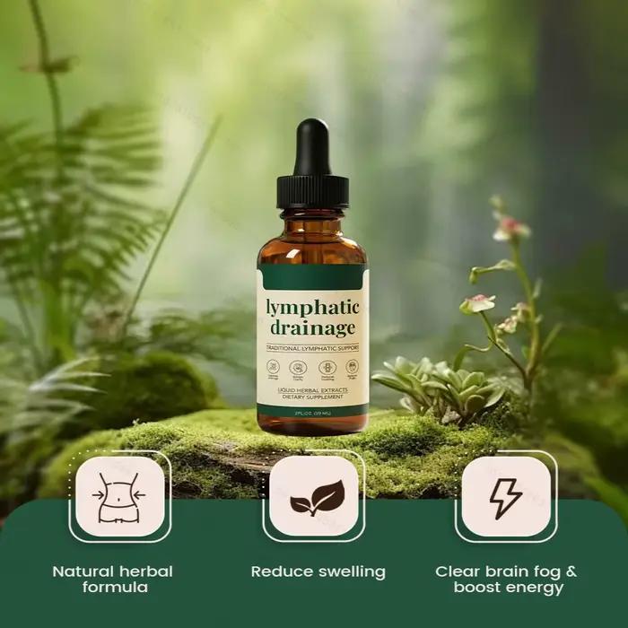 Gouttes de drainage lymphatique 59 ml – Formule naturelle à base de plantes pour l'élimination des toxines, le soulagement des gonflements et le soutien lymphatique – Soin liquide doux