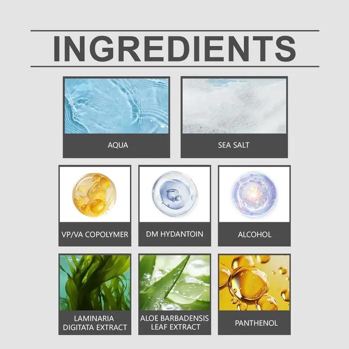 Spray capillaire au sel de mer, hydratant, nourrissant, volumisant, spray coiffant longue durée, soin naturel pour cheveux, pour hommes et femmes