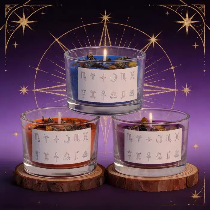 1 pièce, bougie magique du zodiaque 7x7