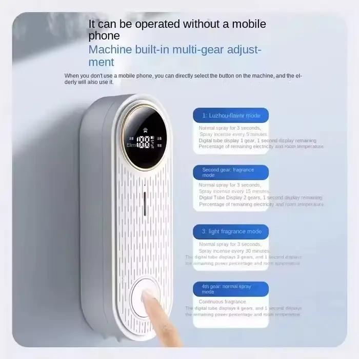 Nouvelle machine d'aromathérapie intelligente avec application, humidificateur, purificateur d'air pour chambre, désodorisant pour toilettes, diffuseur de parfum et d'ambiance.