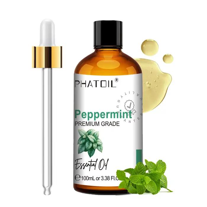 PHATOIL Huiles essentielles d'aromathérapie 100ML Eucalyptus Menthe poivrée Lavande Bois de santal Vanille