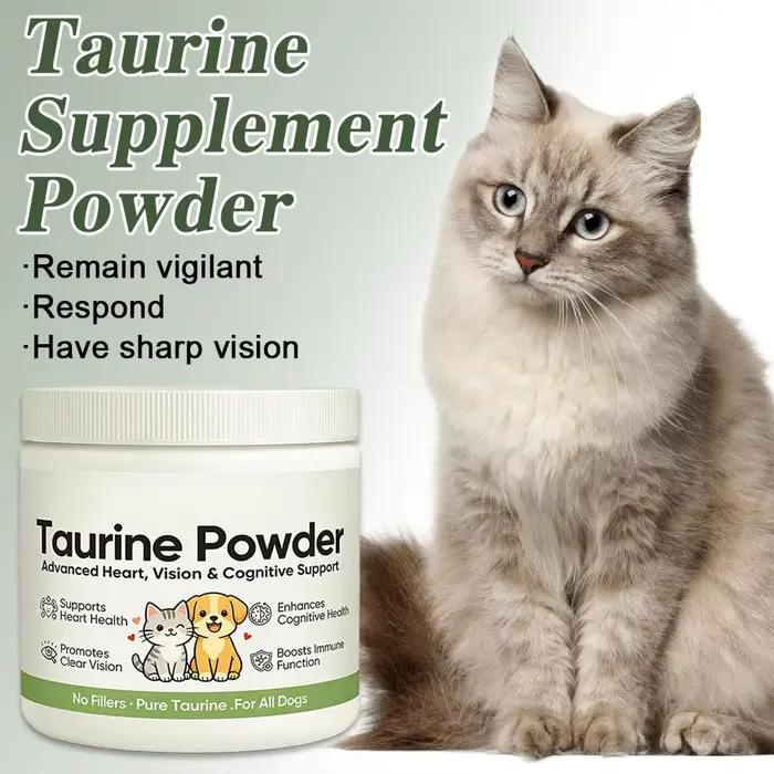 Poudre de Taurine Pure pour Chiens et Chats – Soutien Avancé pour la Santé Cardiaque, la Vision et la Cognition – Renforce l'Immunité – Compléments Nutritionnels pour Animaux de Compagnie
