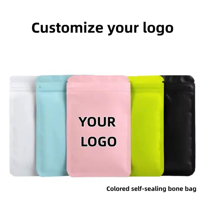 【Logo personnalisé】 100 pièces sac auto-scellant d'emballage de couleur