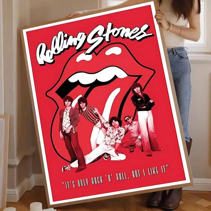 Affiche autocollante DIY Hot Band The R-Rolling Stones, décoration Vintage pour chambre, bar, café, décoration de maison