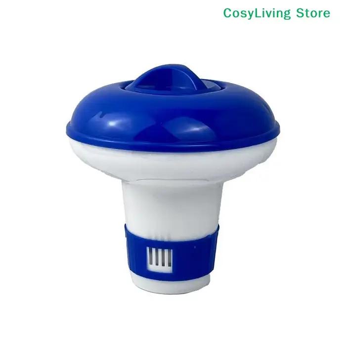 [CL] Distributeur de chlore flottant pour piscine de 5 pouces avec aérations à débit réglable et couvercle anti-fuite pour piscines intérieures et extérieures, spas et bains à remous[CL]